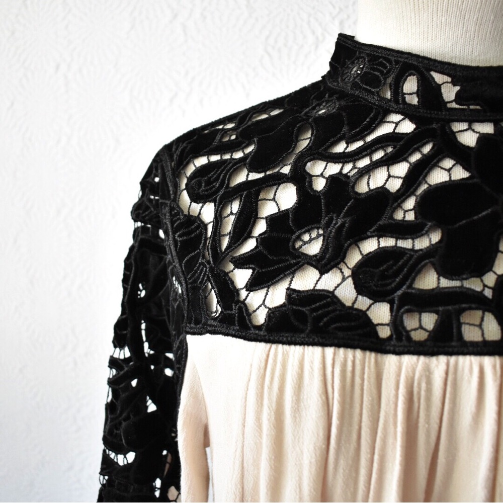 Free People Two Hearts Velvet Embroidered Crop Top